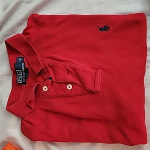 Polo shirt, short sleeve, medium, red. Cotton
